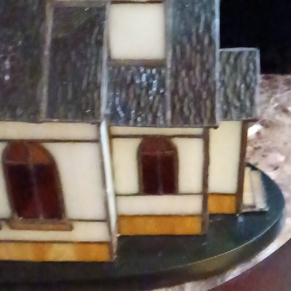 Vintage Tiffany Style Stained Glass Light Up Church - Picture 12 of 14